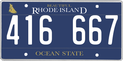 RI license plate 416667