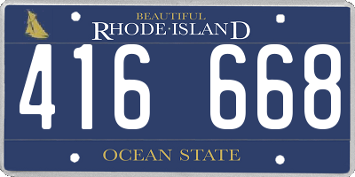 RI license plate 416668