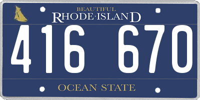RI license plate 416670