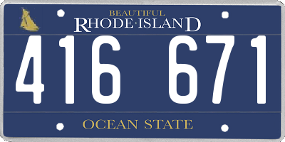 RI license plate 416671