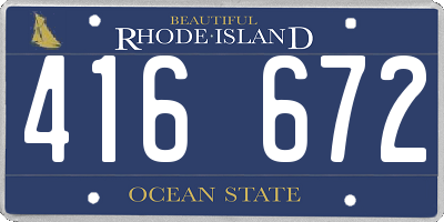 RI license plate 416672
