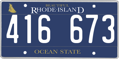 RI license plate 416673