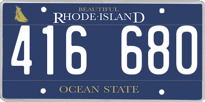 RI license plate 416680