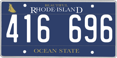 RI license plate 416696