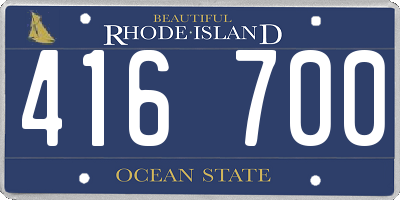 RI license plate 416700