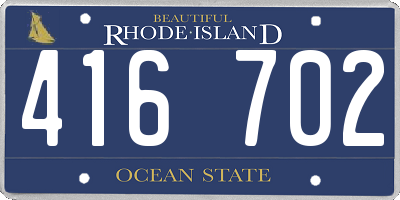 RI license plate 416702