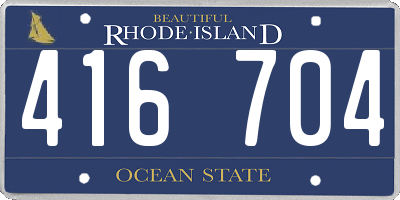 RI license plate 416704