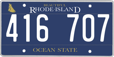 RI license plate 416707