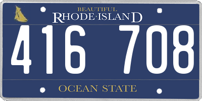 RI license plate 416708