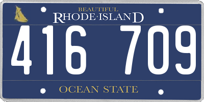 RI license plate 416709