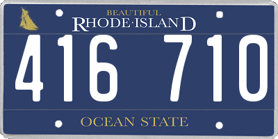 RI license plate 416710