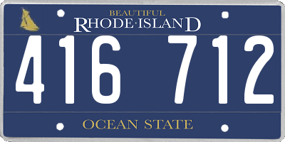 RI license plate 416712