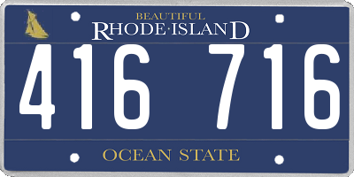RI license plate 416716