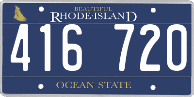 RI license plate 416720