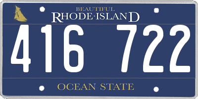 RI license plate 416722