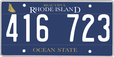RI license plate 416723