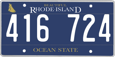 RI license plate 416724
