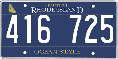 RI license plate 416725