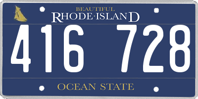 RI license plate 416728