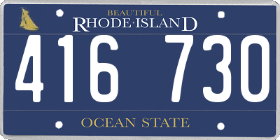 RI license plate 416730