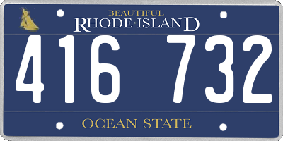 RI license plate 416732