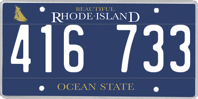 RI license plate 416733