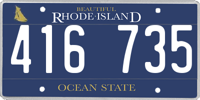 RI license plate 416735