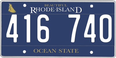 RI license plate 416740