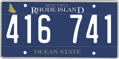 RI license plate 416741
