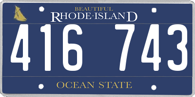 RI license plate 416743