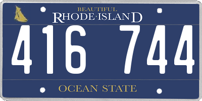 RI license plate 416744