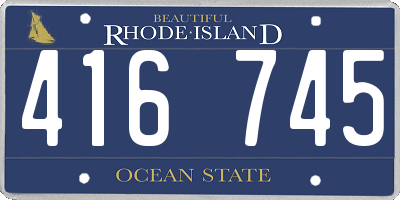 RI license plate 416745