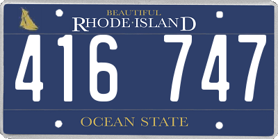 RI license plate 416747