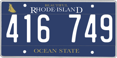RI license plate 416749