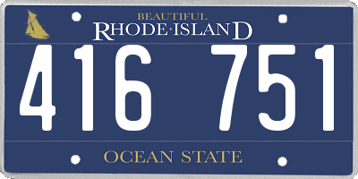 RI license plate 416751