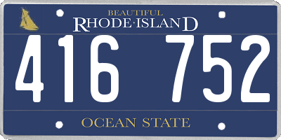 RI license plate 416752