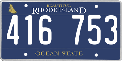 RI license plate 416753