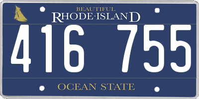 RI license plate 416755