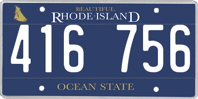 RI license plate 416756