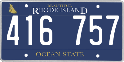 RI license plate 416757
