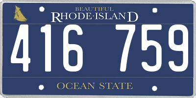 RI license plate 416759