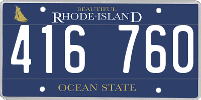RI license plate 416760