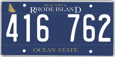RI license plate 416762