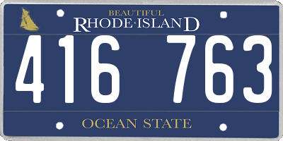 RI license plate 416763