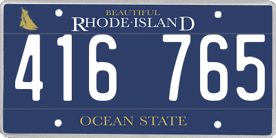 RI license plate 416765