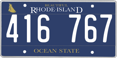 RI license plate 416767