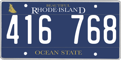 RI license plate 416768