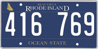 RI license plate 416769