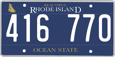 RI license plate 416770