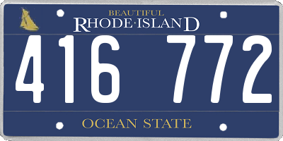 RI license plate 416772